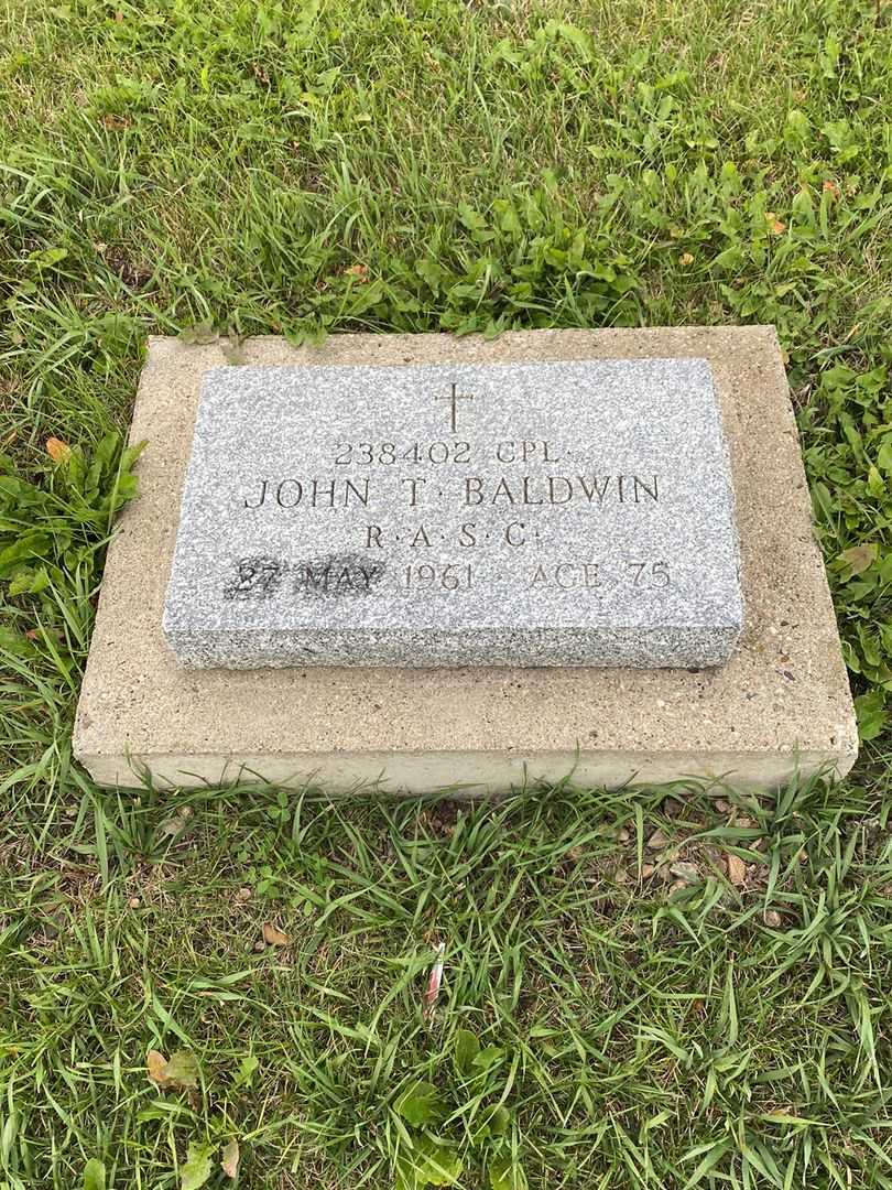 John Thomas Baldwin's grave. Photo 3
