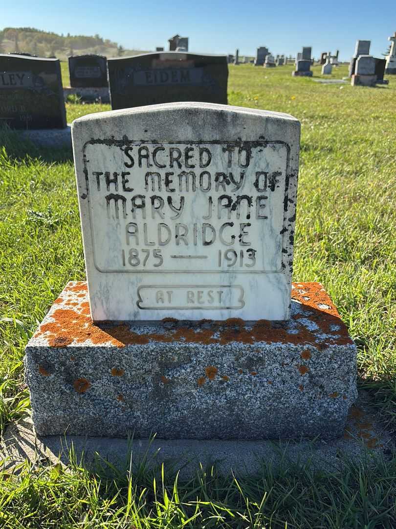 Mary Jane Aldridge's grave. Photo 1